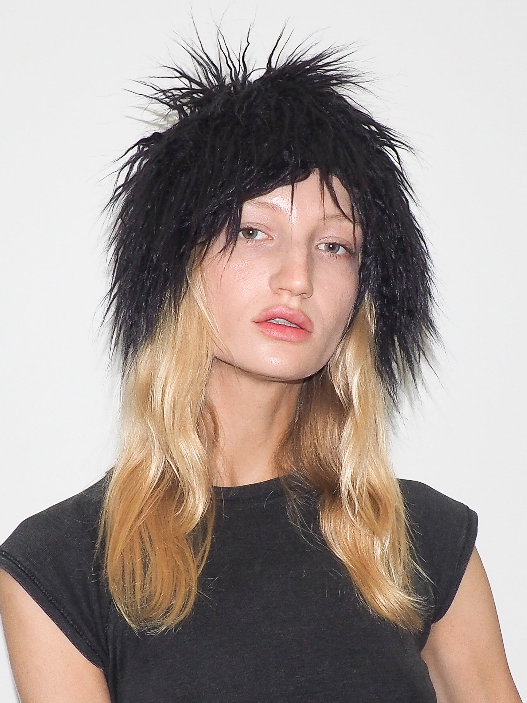 Faux Fur Toque in Black Faux Yak - CLYDE