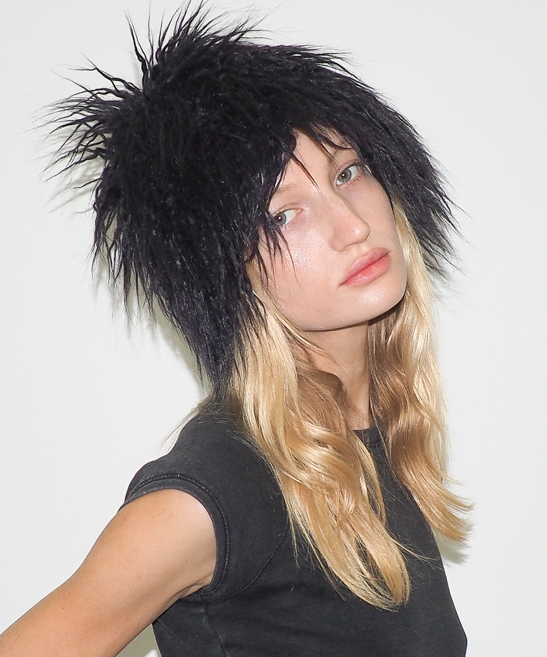 Faux Fur Toque in Black Faux Yak - CLYDE