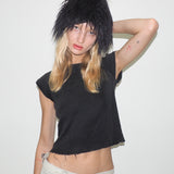 Faux Fur Toque in Black Faux Yak - CLYDE