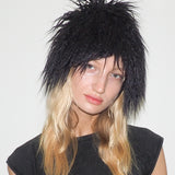 Faux Fur Toque in Black Faux Yak - CLYDE