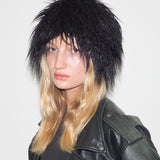 Faux Fur Toque in Black Faux Yak - CLYDE