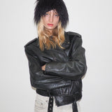 Faux Fur Toque in Black Faux Yak - CLYDE