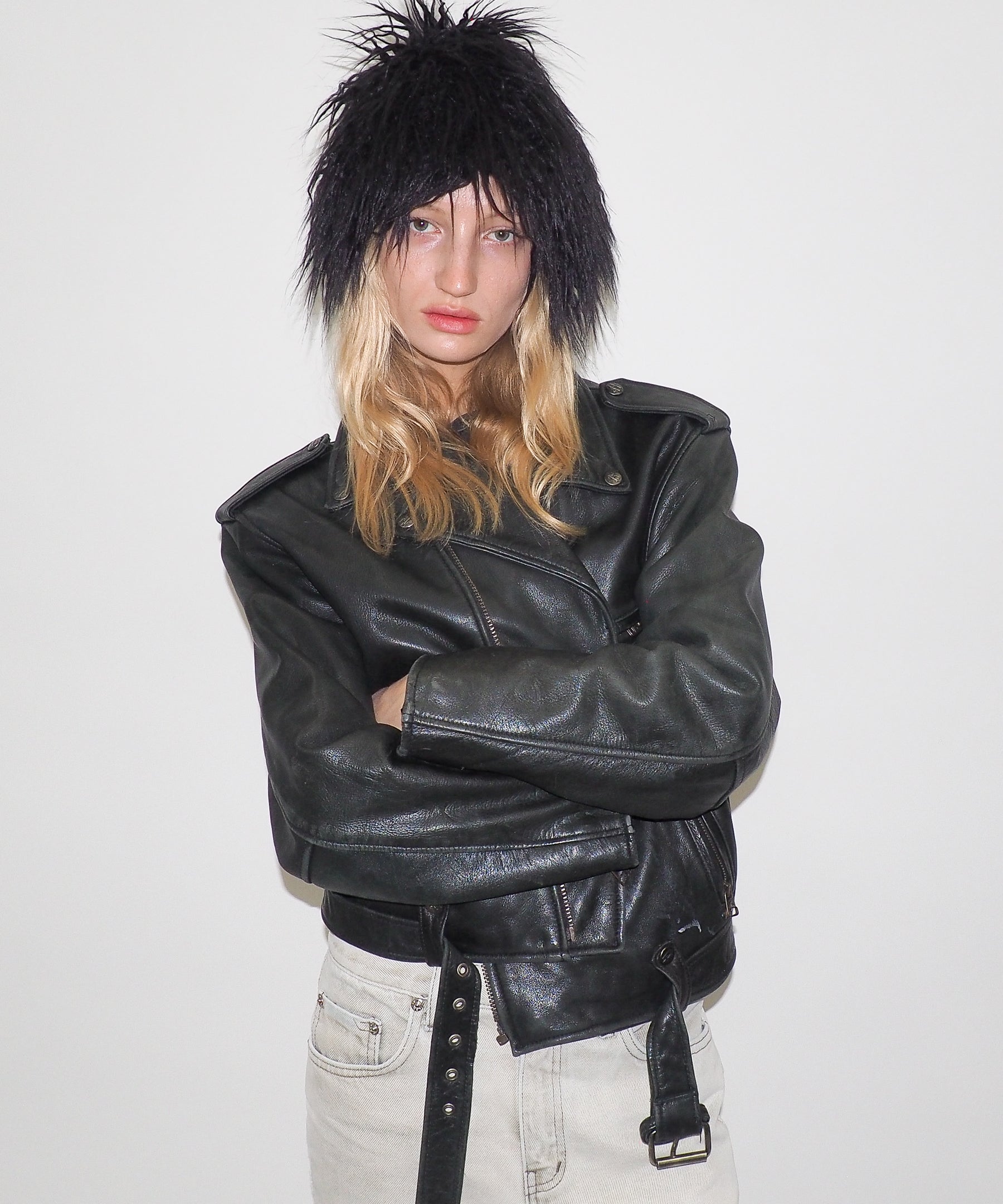 Faux Fur Toque in Black Faux Yak - CLYDE