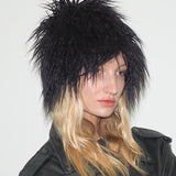 Faux Fur Toque in Black Faux Yak - CLYDE