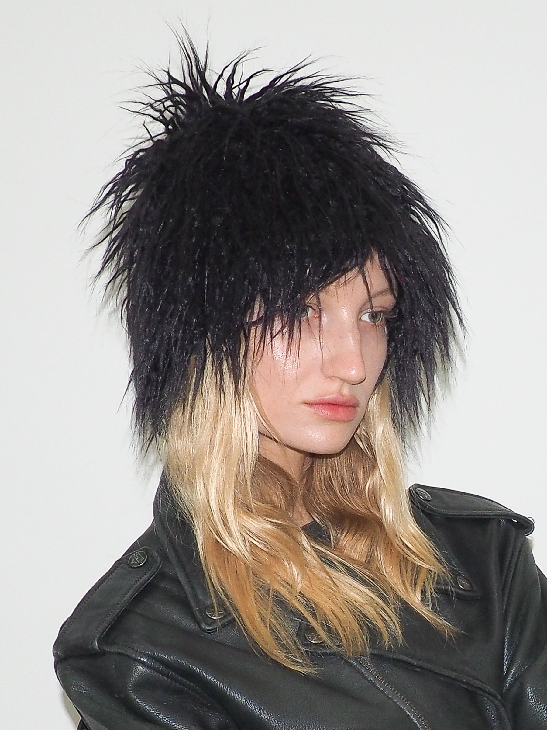 Faux Fur Toque in Black Faux Yak - CLYDE