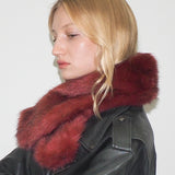 Sue Scarf in Red Faux Fox - CLYDE