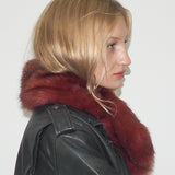 Sue Scarf in Red Faux Fox - CLYDE