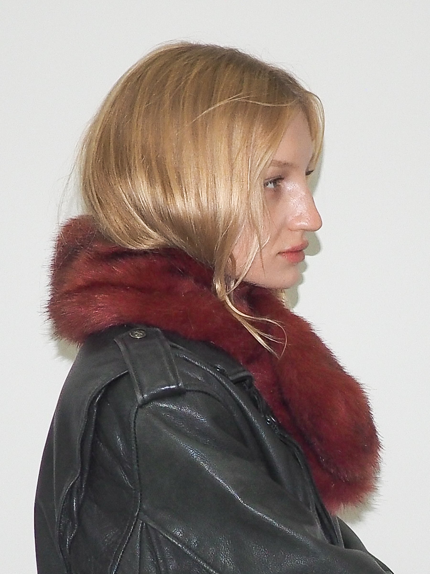 Sue Scarf in Red Faux Fox - CLYDE