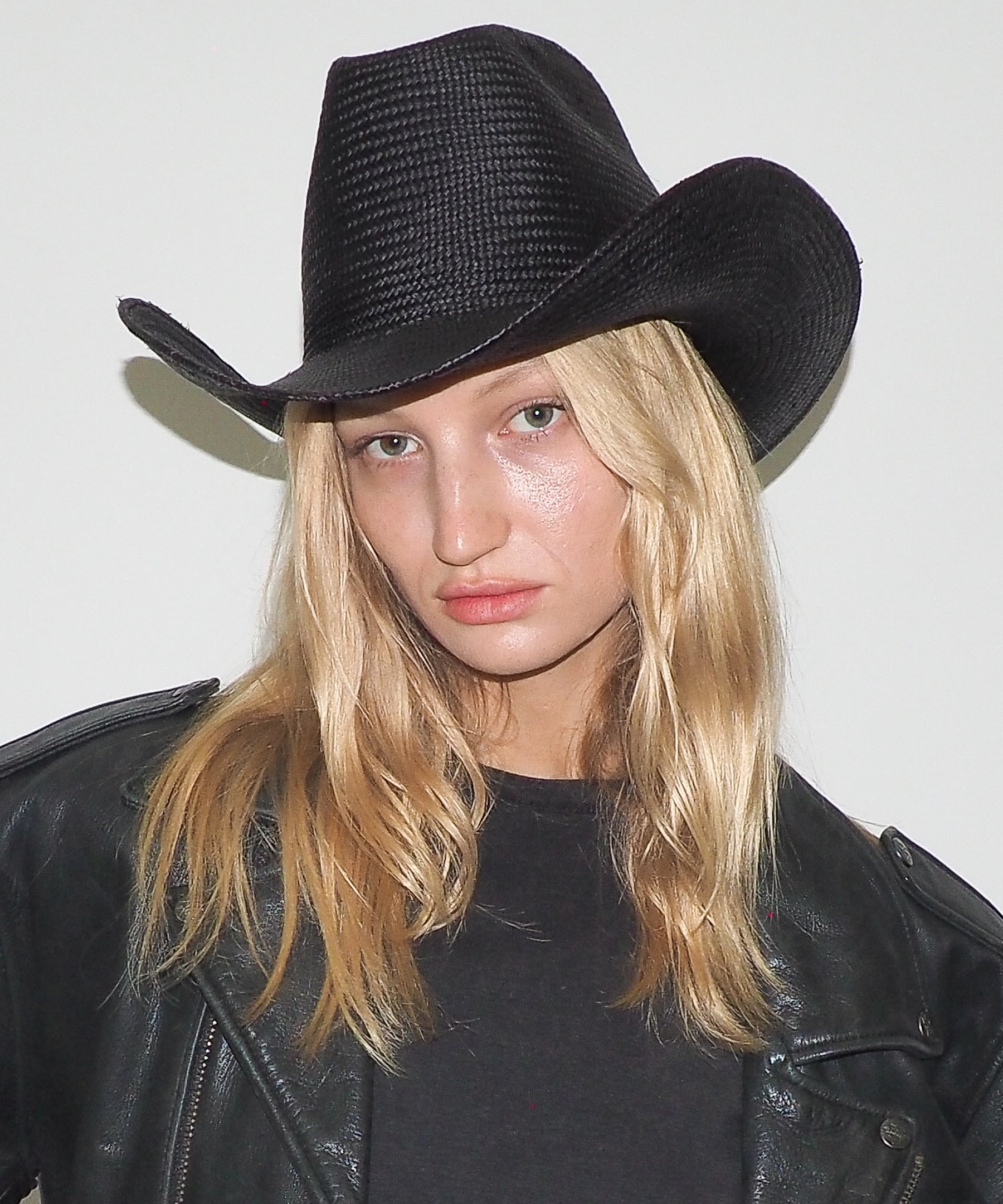 Cowboy Hat in Black Toquilla Straw - CLYDE