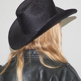 Cowboy Hat in Black Toquilla Straw - CLYDE