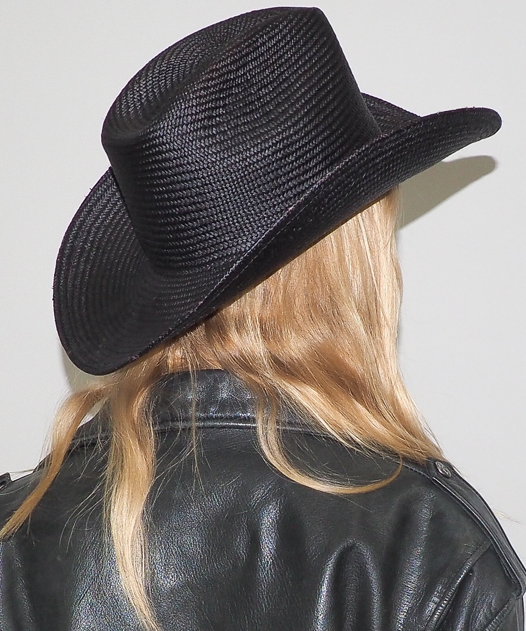 Cowboy Hat in Black Toquilla Straw - CLYDE