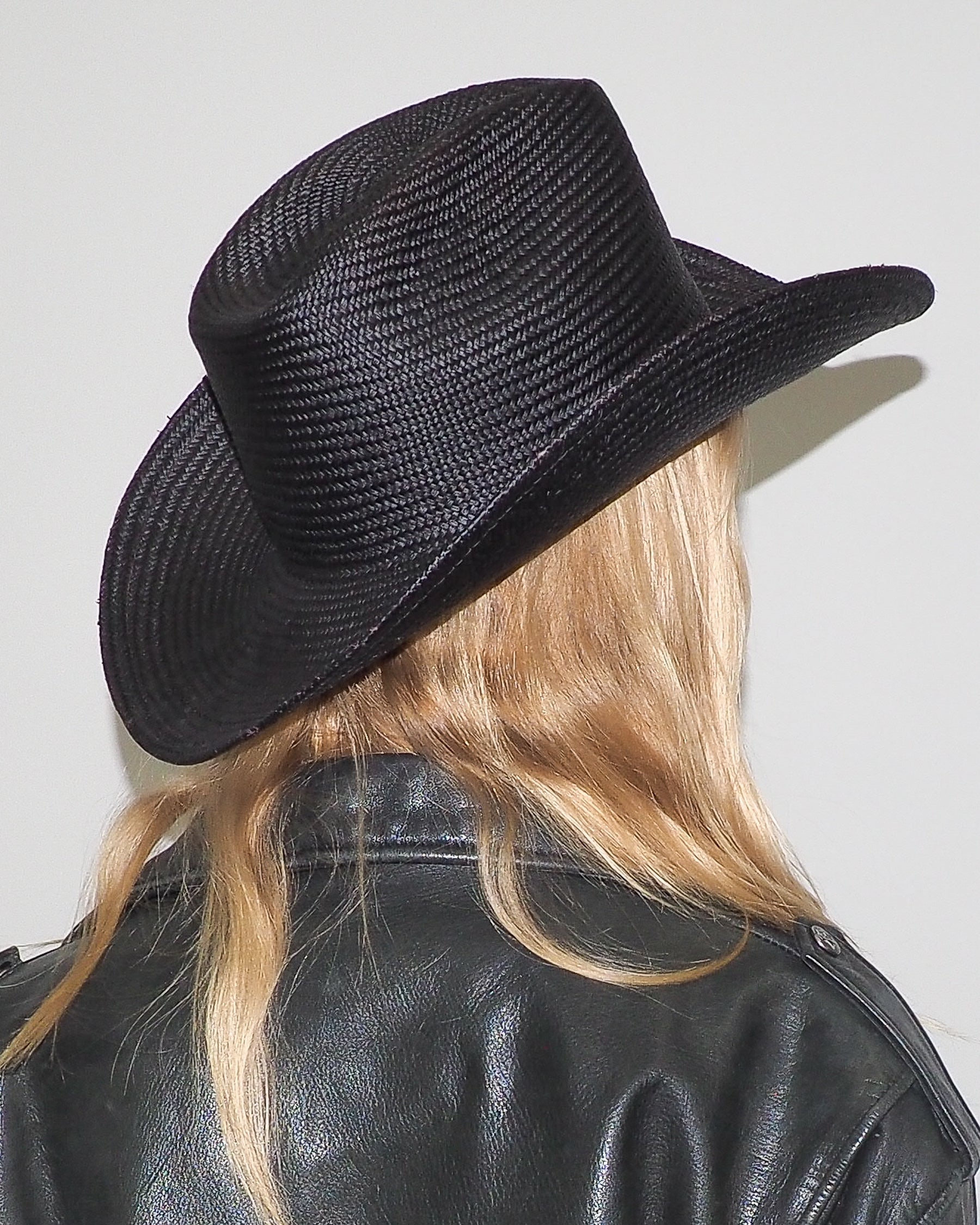 Cowboy Hat in Black Toquilla Straw - CLYDE