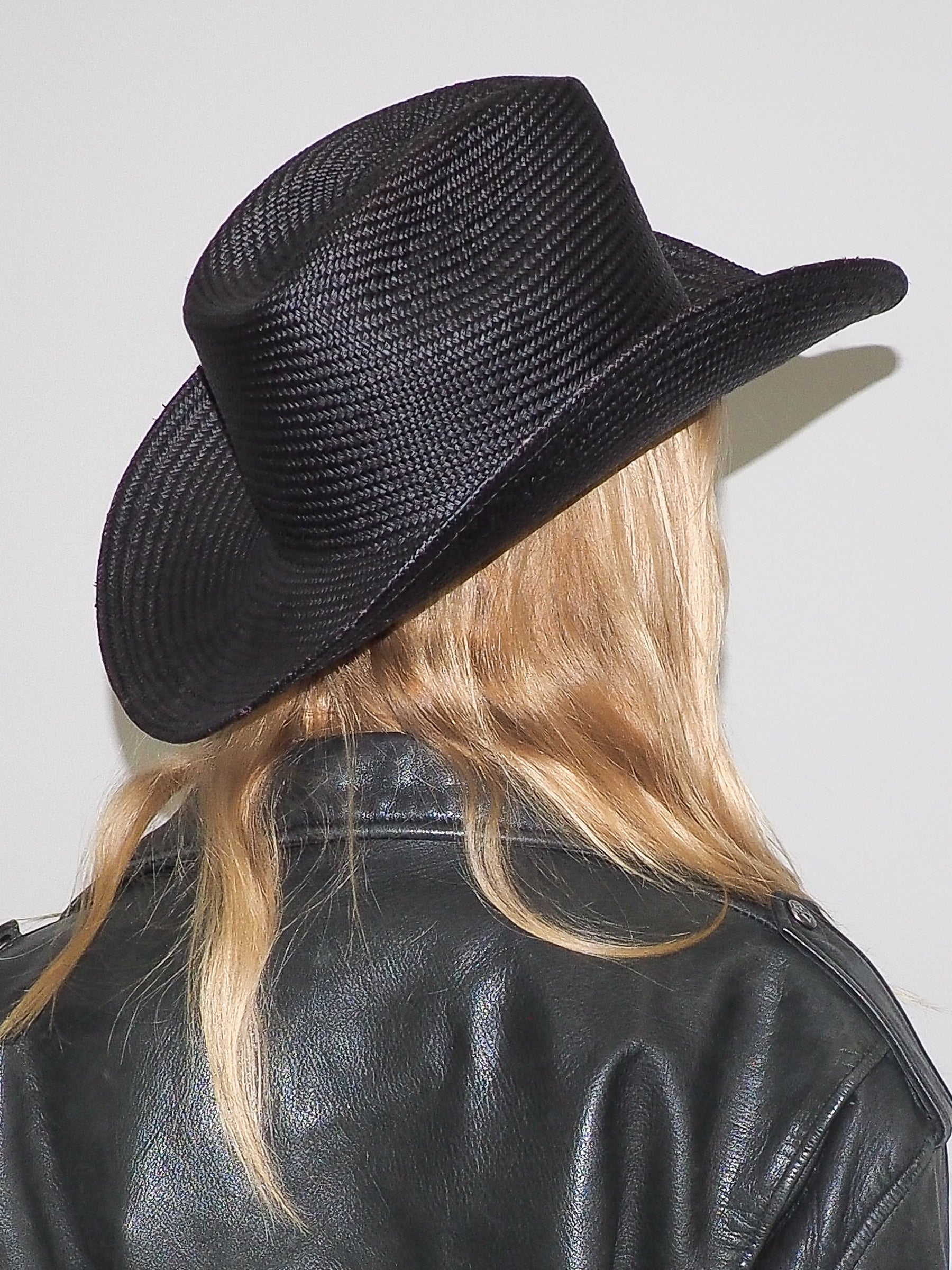 Cowboy Hat in Black Toquilla Straw - CLYDE