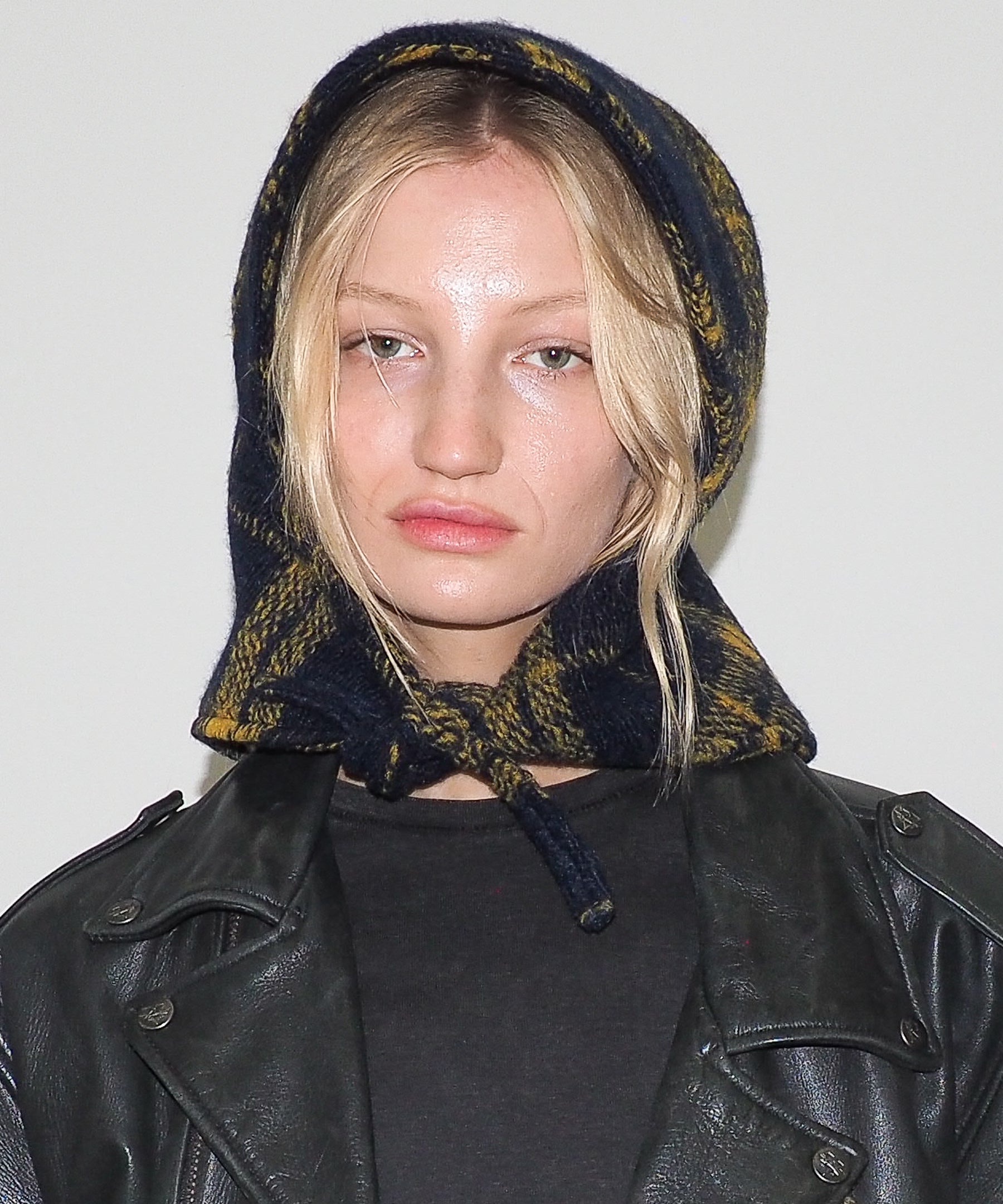 Bonnet in Navy & Yellow Plaid Wool Fleece - CLYDE