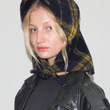 Bonnet in Navy & Yellow Plaid Wool Fleece - CLYDE