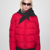 Puff Scarf in Black Flannel & Nylon - CLYDE