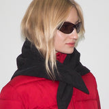 Puff Scarf in Black Flannel & Nylon - CLYDE