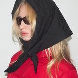 Puff Scarf in Black Flannel & Nylon - CLYDE