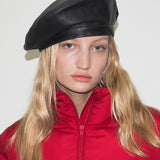 Lambskin Beret in Black - CLYDE