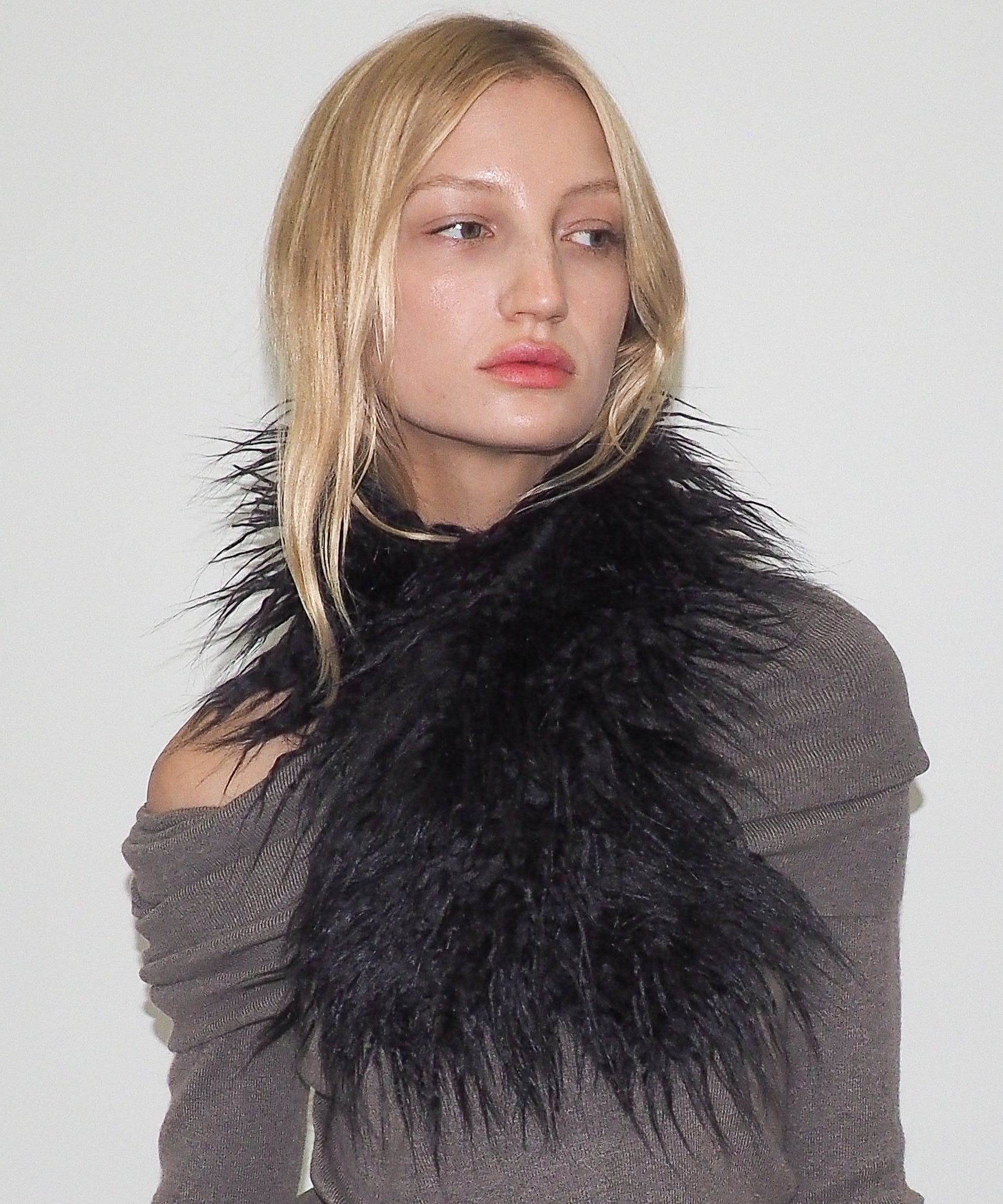 Sue Scarf in Black Faux Yak - CLYDE