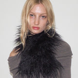 Sue Scarf in Black Faux Yak - CLYDE