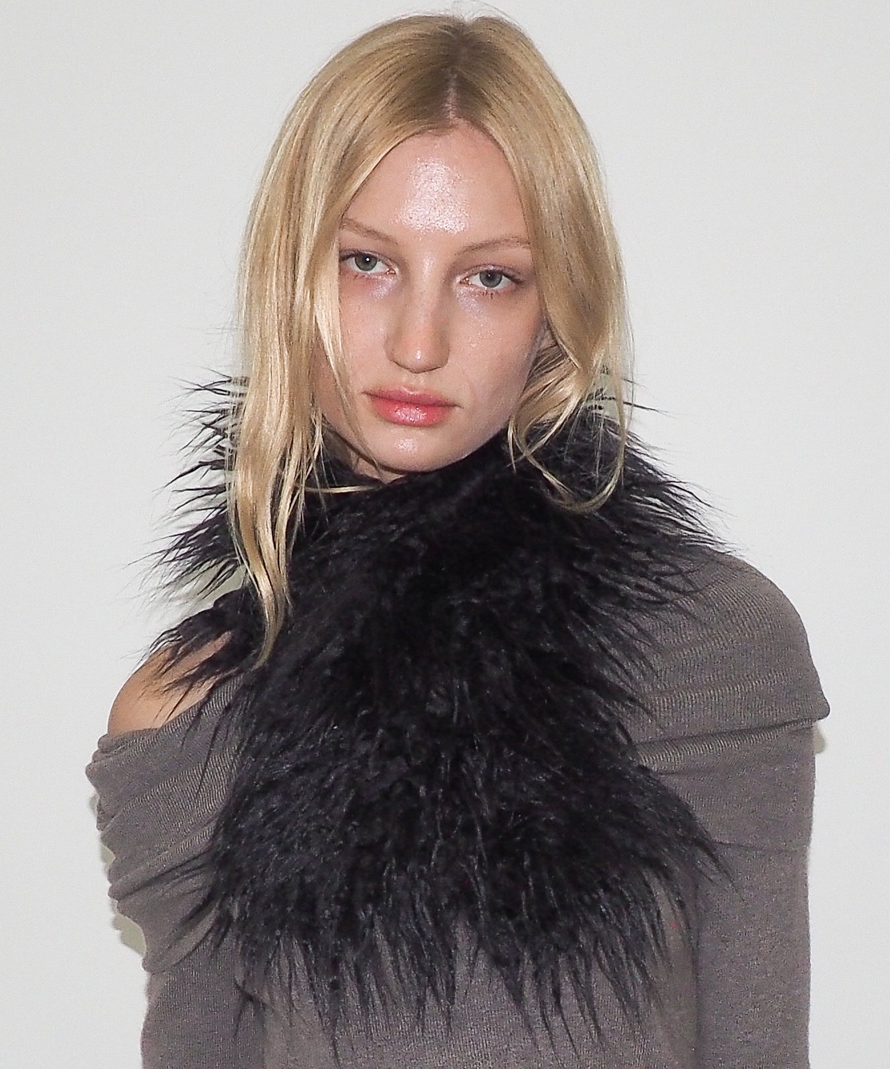 Sue Scarf in Black Faux Yak - CLYDE