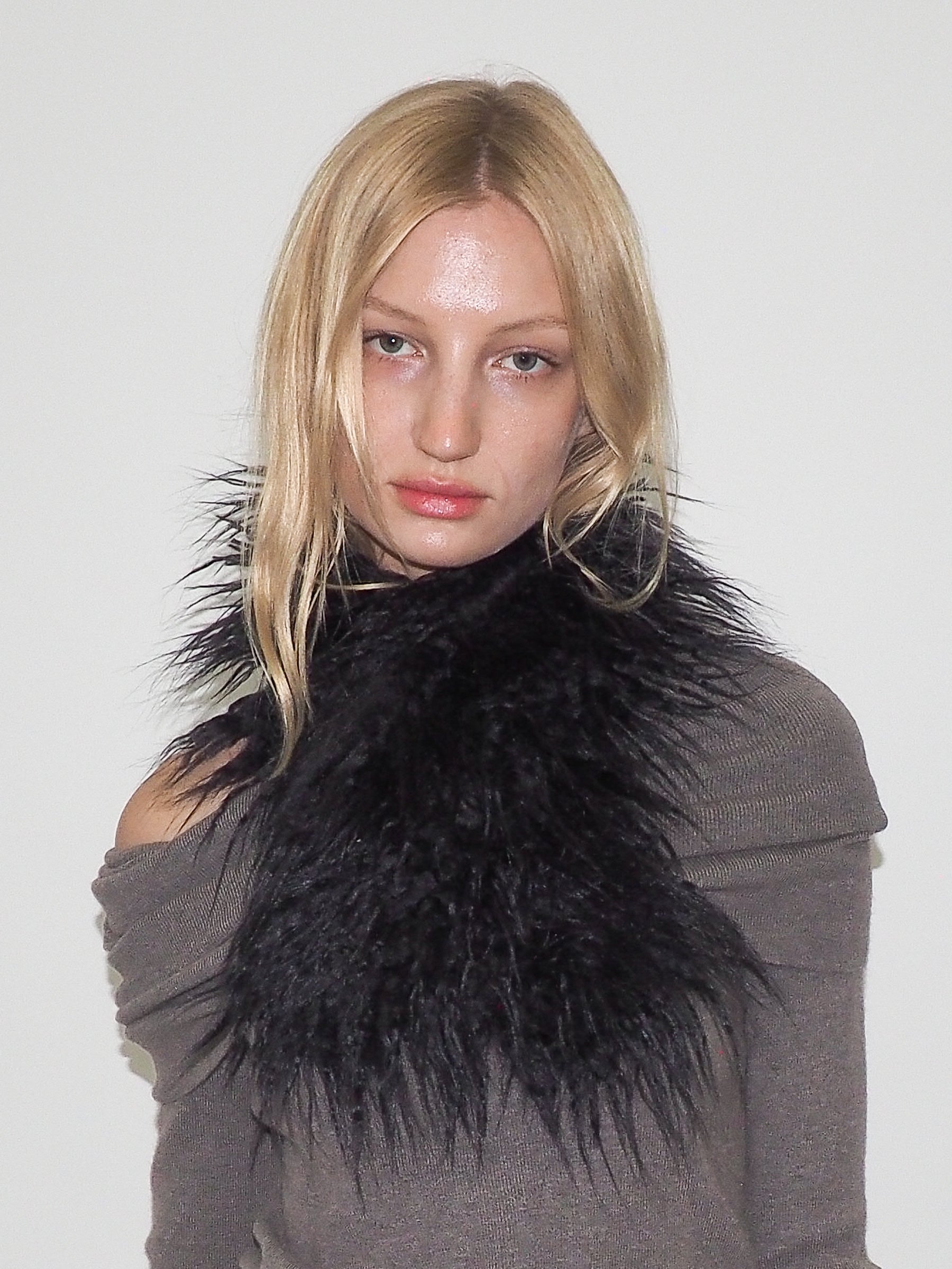 Sue Scarf in Black Faux Yak - CLYDE