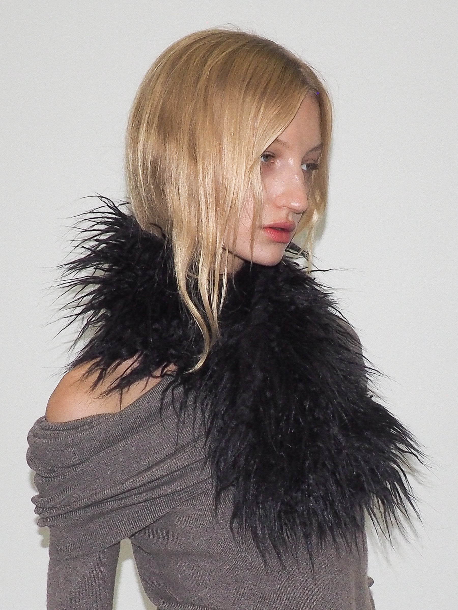 Sue Scarf in Black Faux Yak - CLYDE