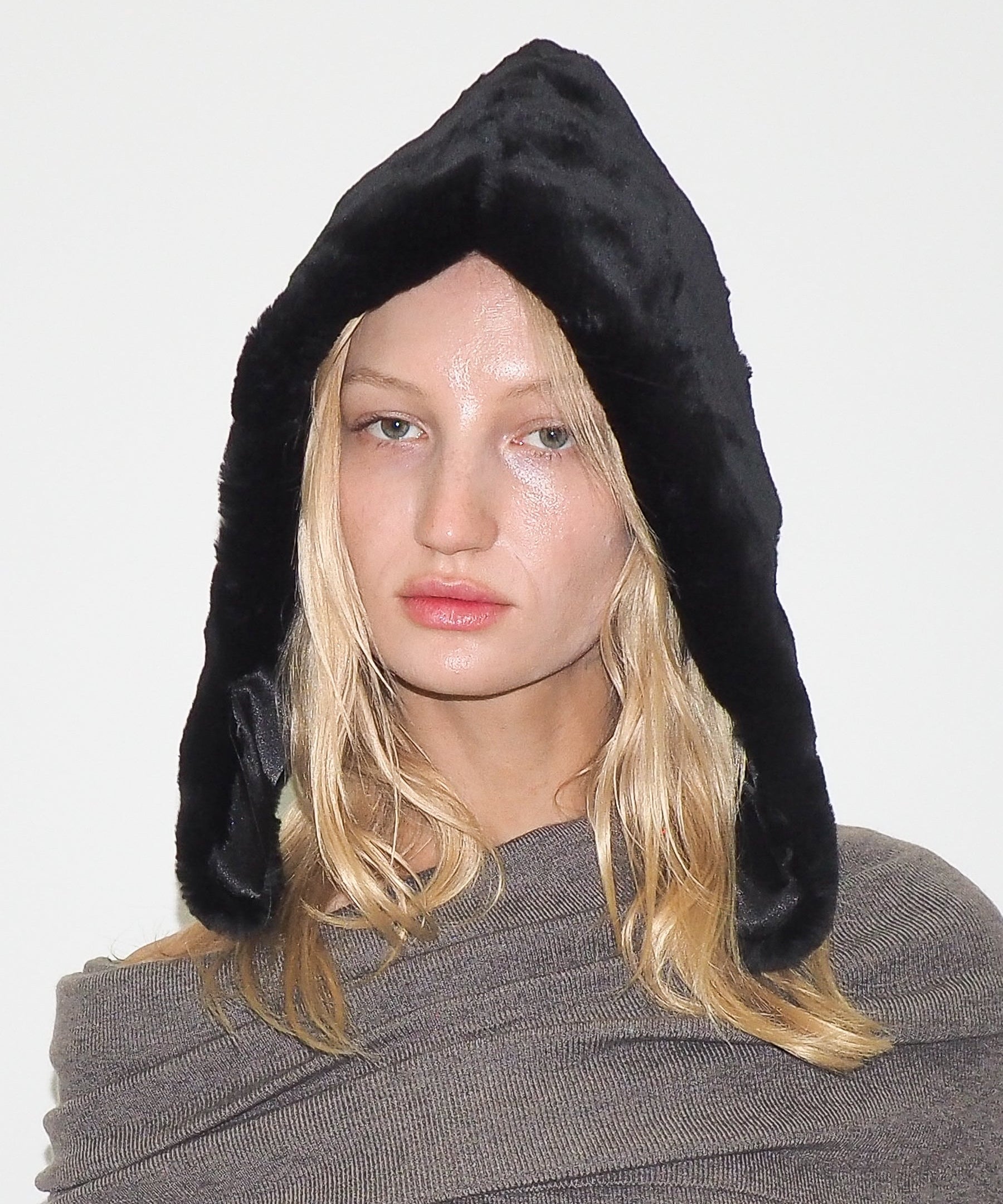 Sno Hood in Black Faux - CLYDE