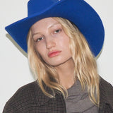 Cowboy Hat in Electric Blue Wool - CLYDE