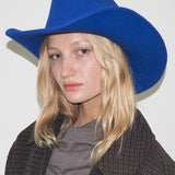 Cowboy Hat in Electric Blue Wool - CLYDE