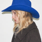 Cowboy Hat in Electric Blue Wool - CLYDE