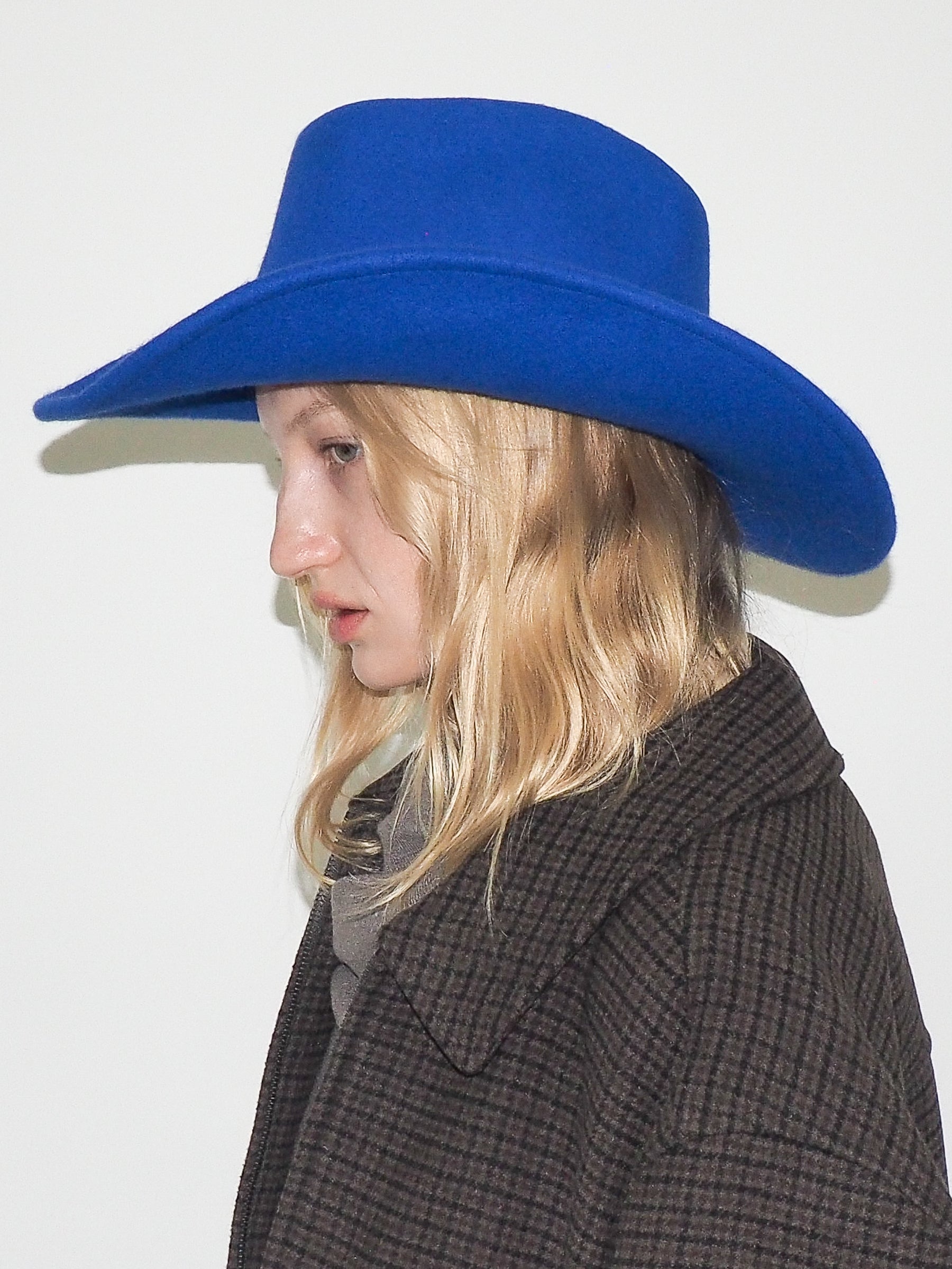 Cowboy Hat in Electric Blue Wool - CLYDE