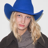 Cowboy Hat in Electric Blue Wool - CLYDE