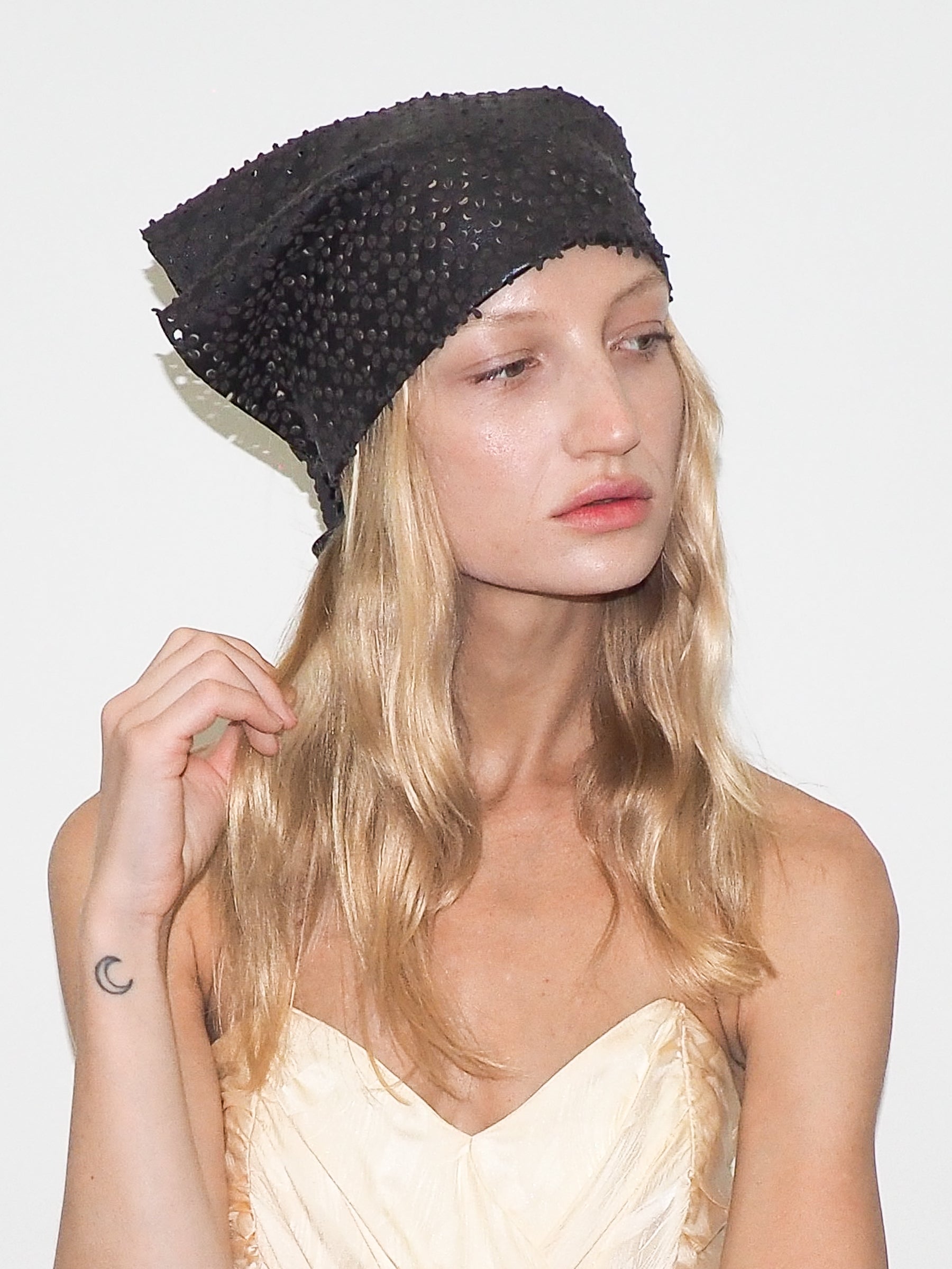 Vita Scarf in Espresso Flowers Lambskin - CLYDE