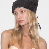 Vita Scarf in Espresso Flowers Lambskin - CLYDE