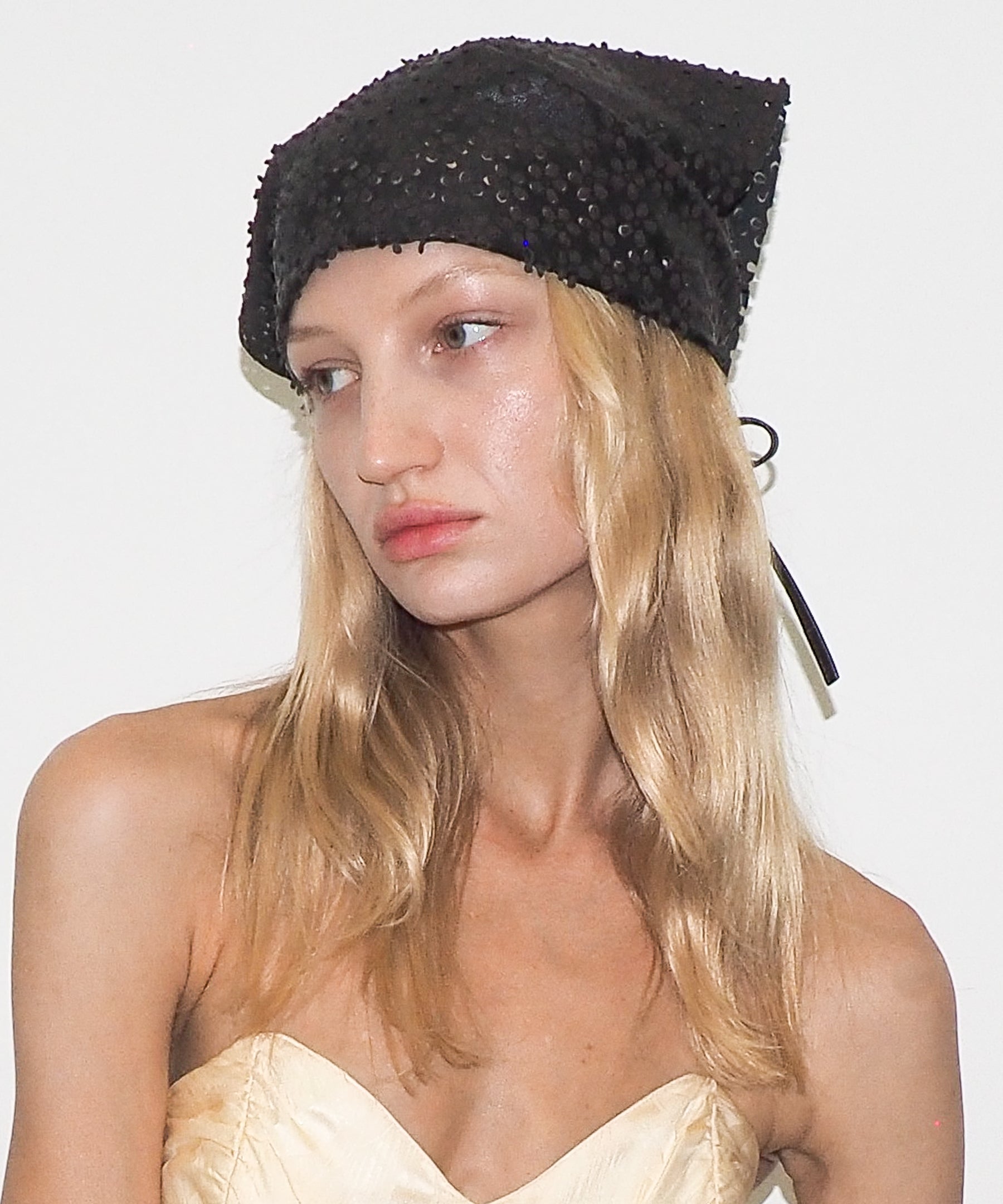 Vita Scarf in Espresso Flowers Lambskin - CLYDE