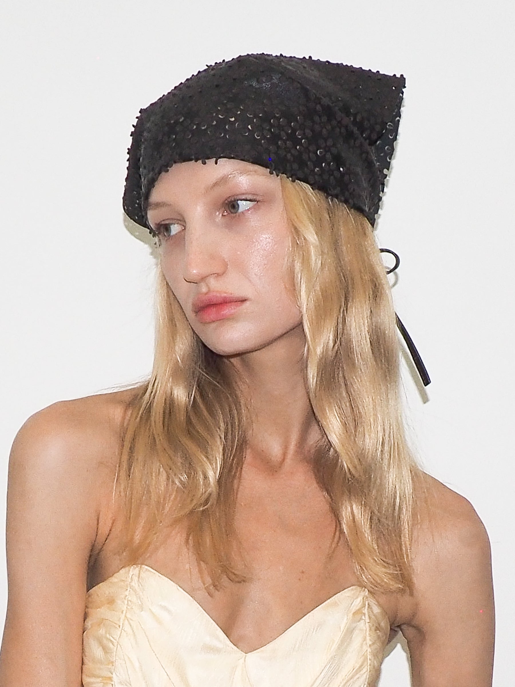 Vita Scarf in Espresso Flowers Lambskin - CLYDE