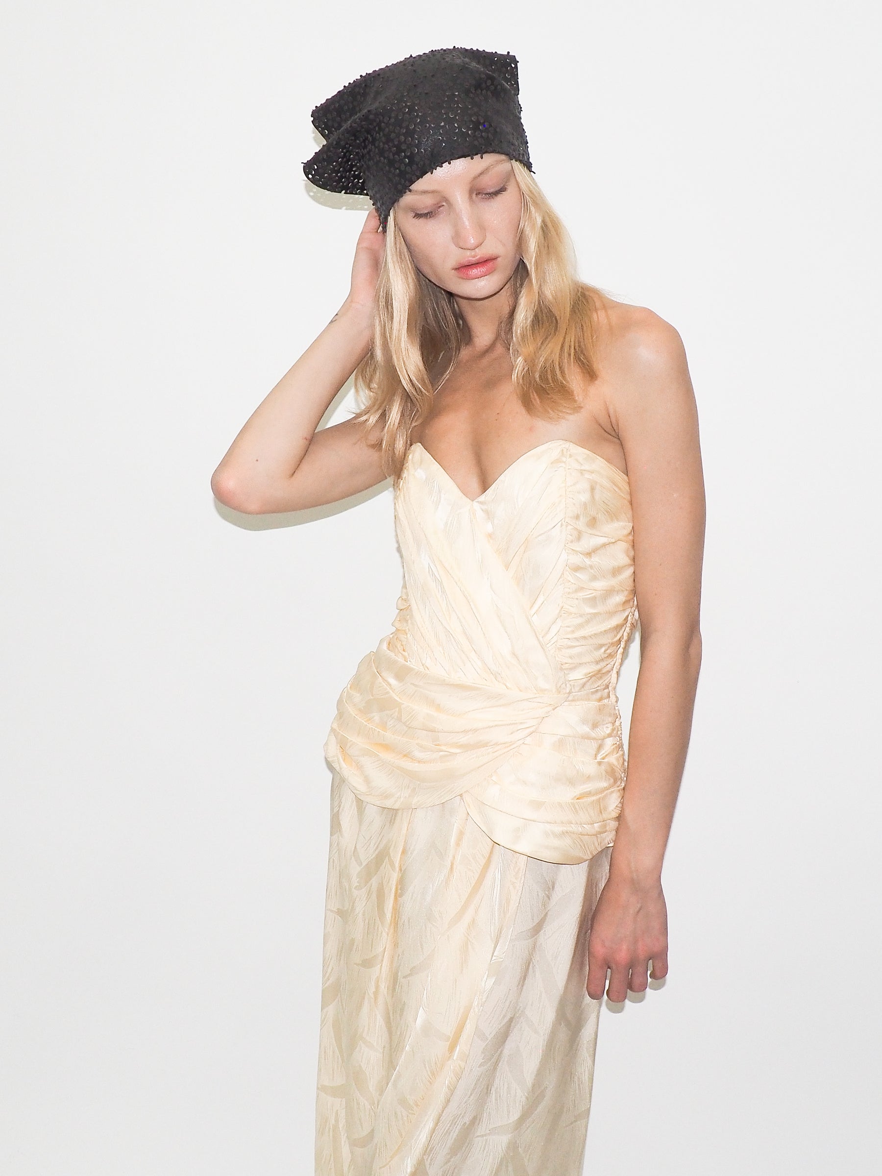 Vita Scarf in Espresso Flowers Lambskin - CLYDE