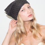 Vita Scarf in Espresso Flowers Lambskin - CLYDE