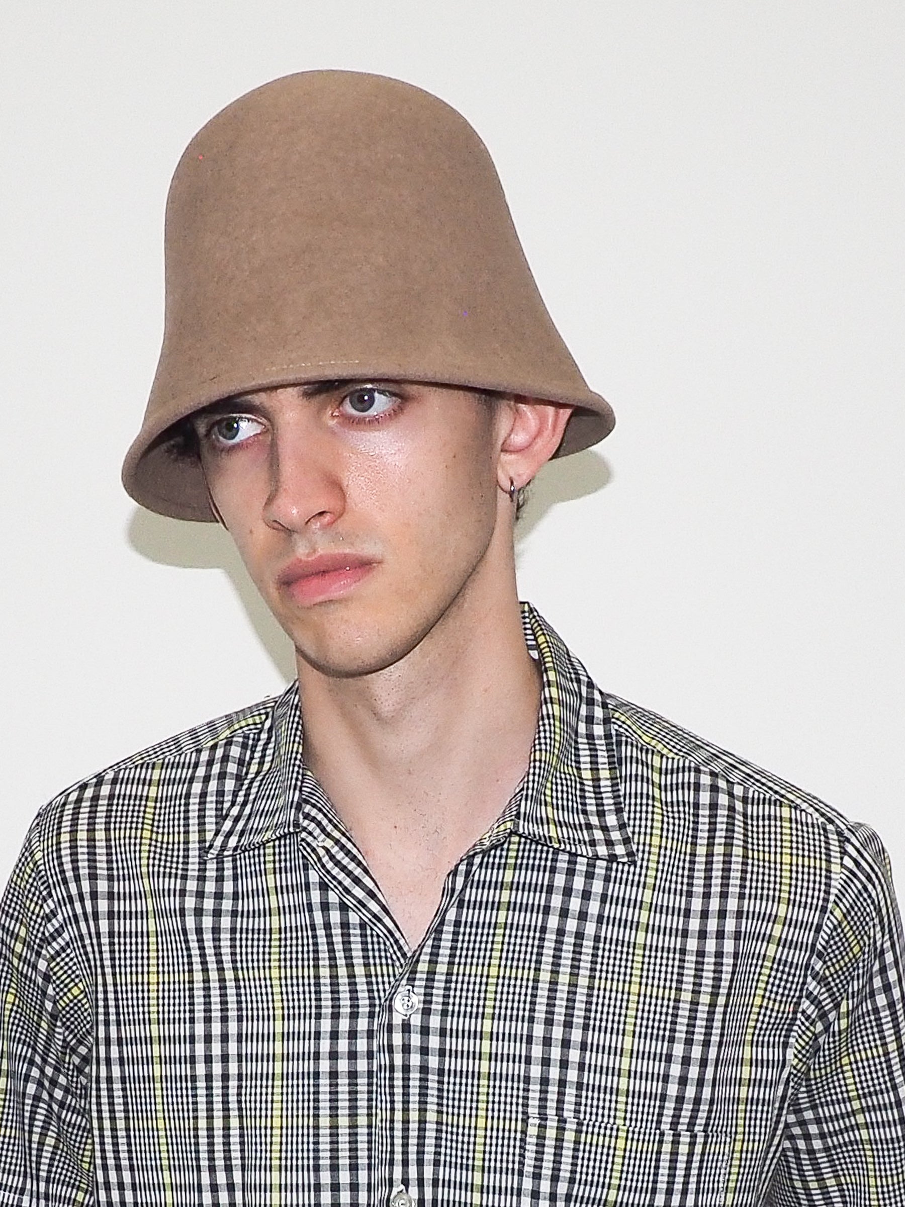 Crown Hat in Taupe Wool - CLYDE