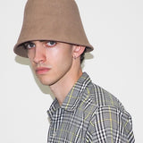 Crown Hat in Taupe Wool - CLYDE
