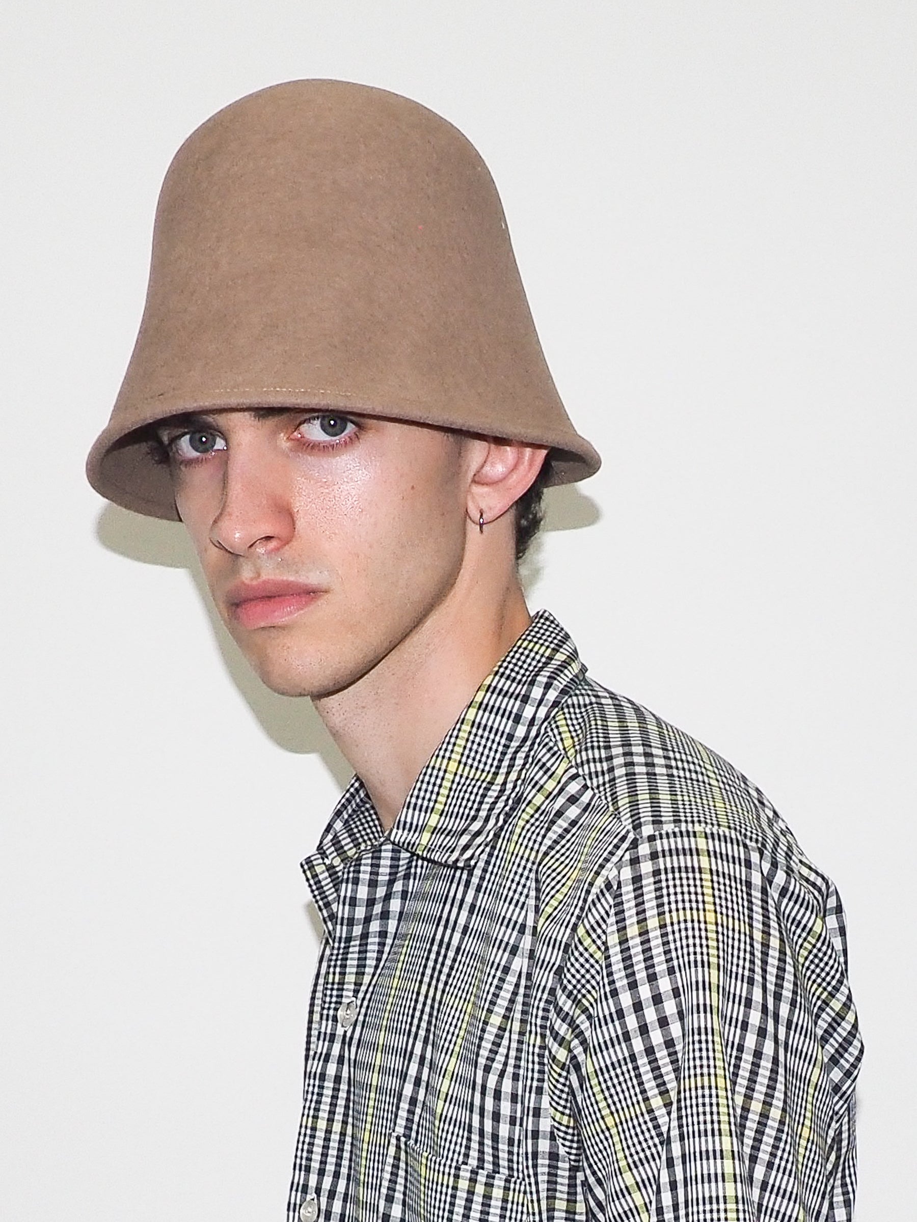 Crown Hat in Taupe Wool - CLYDE