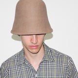 Crown Hat in Taupe Wool - CLYDE