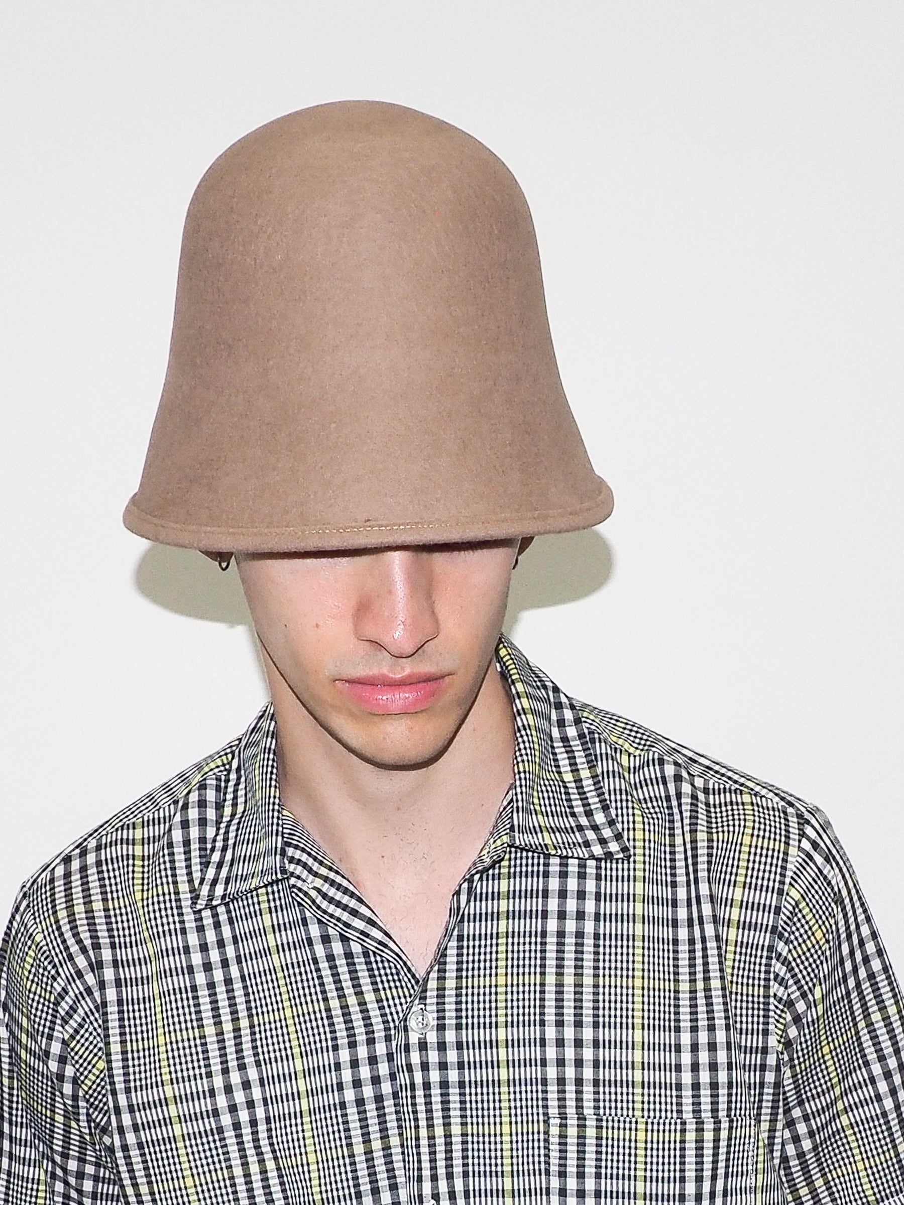 Crown Hat in Taupe Wool - CLYDE