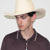 Western Hat in Undyed Natural Toquilla Straw - CLYDE