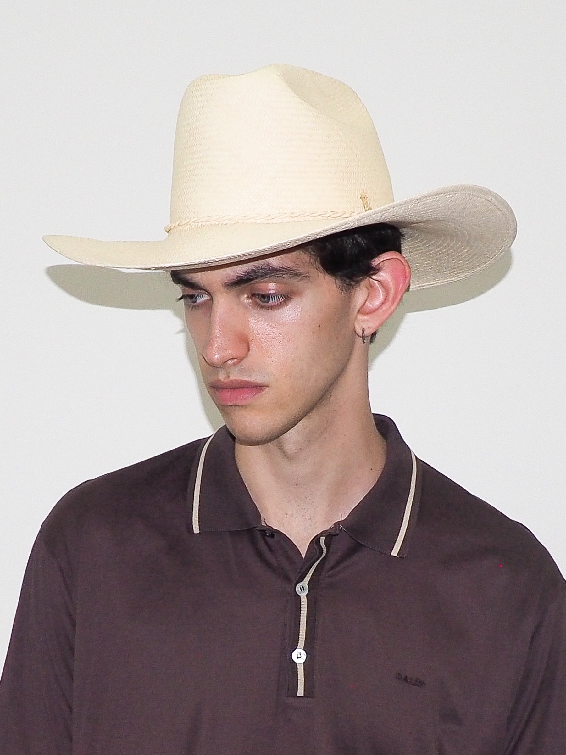 Western Hat in Undyed Natural Toquilla Straw - CLYDE