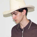 Western Hat in Undyed Natural Toquilla Straw - CLYDE