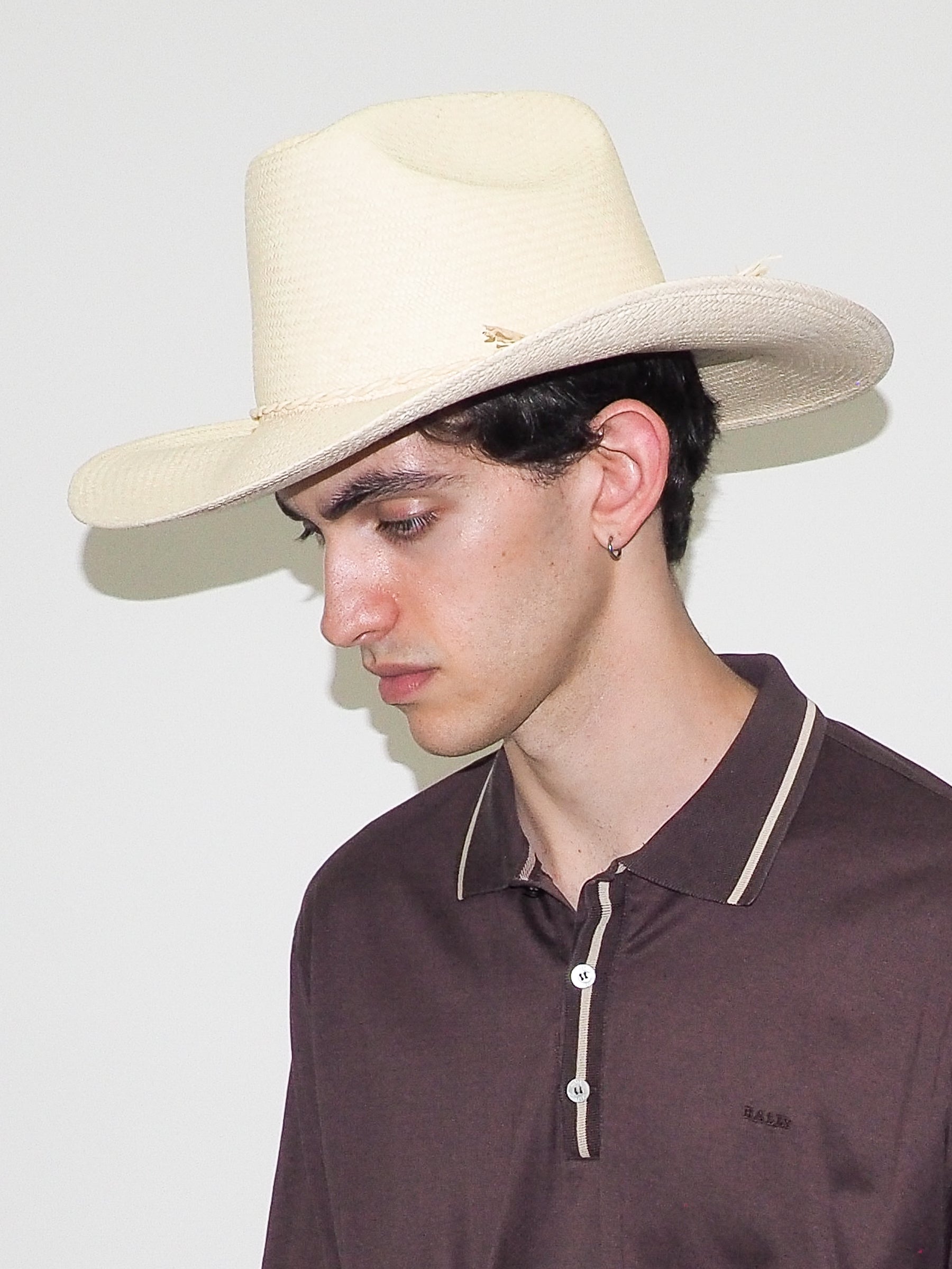 Western Hat in Undyed Natural Toquilla Straw - CLYDE
