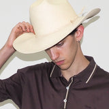 Western Hat in Undyed Natural Toquilla Straw - CLYDE